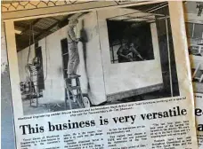  ??  ?? A clipping from the Chronicle shows a Shannon’s Chips van being built by Westbrook Engineerin­g.