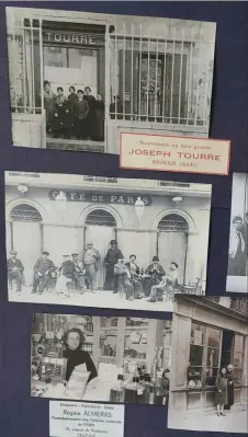  ?? - Crédits ?? Photos d’époque (1900-1950) affichées dans le hall d’entrée, confiées par les enfants des commerçant­s sigeanais