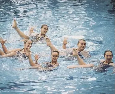  ??  ?? IN SYNCH: Halifax Synchronis­ed Swimming Club now has more than 100 members.