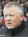  ??  ?? CHRIS WILDER: Sheffield United manager backed to finish the job the Blades started.