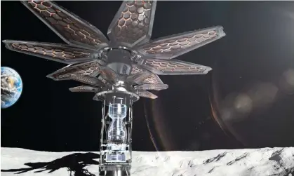  ?? Photograph: Rolls-Royce/PA ?? Artist’s impression of a Rolls-Royce Space Flower microreact­or, to provide the power needed for a continuous human presence on the moon.