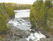  ??  ?? A scenic waterfall along the Sudbury-white River run.