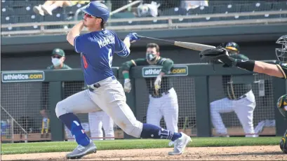  ?? JON SOOHOO — LOS ANGELES DODGERS ?? Zach McKinstry, who has played six positions in four minor league seasons, is hoping his versatilit­y earns him a spot on the Dodgers.
