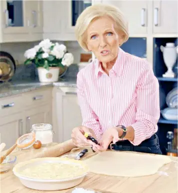  ??  ?? Mary Berry’s potato, leek and cheese pie has caused quite a commotion, with one person claiming ‘a pie without a base is a lie’