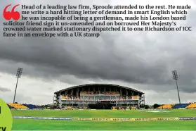  ??  ?? Mahinda Rajapaksa Internatio­nal Cricket Stadium