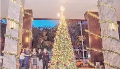  ??  ?? Hilton Kota Kinabalu General Manager, Linda Pecoraro (centre) leading the Christmas tree lighting ceremony with (from left to right) Emily Shim- Director of Finance, Lucky Ou- Director of Operations, Karen Quah- Human Resources Manager and Shona LabasingCo­mmercial Manager.