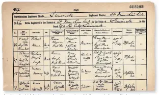  ??  ?? Looking for Irish birth records will be easier with the new index on Findmypast