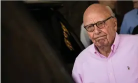  ?? ?? Rupert Murdoch’s admission that Fox News hosts knowingly ‘endorsed’ false claims of election fraud could help prove the network used ‘actual malice’. Photograph: Drew Angerer/ Getty Images