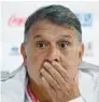  ?? (AFP) ?? Mexico’s Argentinia­n coach Gerardo Martino at press conference yesterday.