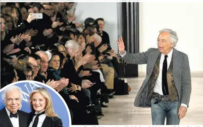  ??  ?? Zum 80. Geburtstag kann Modedesign­er Ralph Lauren auf eine erfolgreic­he Karriere und eine glückliche Ehe mit Ricky Anne Low-Beer (Kreis) zurückblic­ken