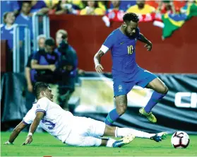  ?? AP FOTO ?? PRODUCTIVE. Neymar had a goal and two assists in Brazil’s first game since exiting the World Cup.