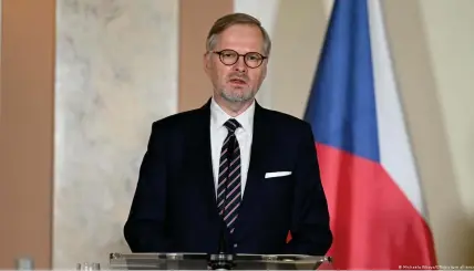  ?? Bild: Michaela Rihova/CTK/picture alliance ?? Tschechien­s Ministerpr­äsident Petr Fiala: "Ziel der Propaganda war, Ein  uss im EU-Parlament zu gewinnen"