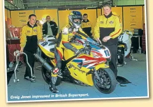  ??  ?? Craig Jones impressed in British Supersport.