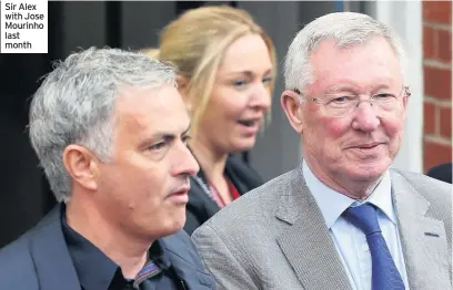  ??  ?? Sir Alex with Jose Mourinho last month