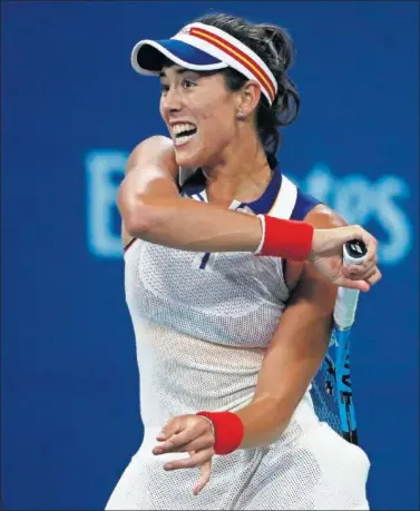  ??  ?? LANZADA. Muguruza avanza firme en el cuadro del US Open. Ya ha llegado más lejos que nunca.