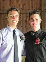  ?? ?? Anthony Carmichael and Riley Blankenshi­p at junior prom.