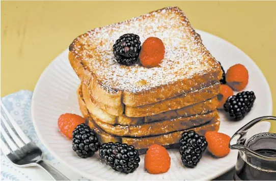  ?? TERRENCE ANTONIO JAMES/CHICAGO TRIBUNE ?? A couple eggs whisked with an equal volume of milk, a splash of vanilla extract and a dusting of cinnamon will produce about six pieces of French toast.