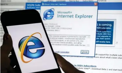  ?? Photograph: David Talukdar/Rex/Shuttersto­ck ?? Internet Explorer was the gateway to the internet for people born prior to Generation Z. Microsoft is now disabling the internet browser.