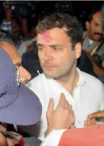  ??  ?? Rahul Gandhi arrives in Nirmal to take part in agitations for farmers who committed suicide.