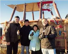  ??  ?? the writer (second from left) with his parents and their humorous pilot (left) after a delightful hotair balloon ride in Cappadocia.