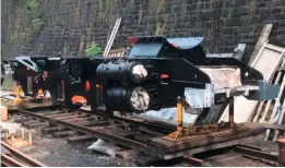  ?? HARRY TAYLOR ?? The newly sandblaste­d and painted frames of Ivatt ‘2MT’ 2-6-0 No. 46428 at Bury Bolton Street.