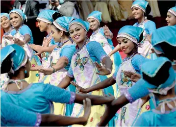  ?? ?? The 74th independen­ce anniversar­y celebratio­ns were held at the Independen­ce Square in Colombo on Friday with President Gotabaya Rajapaksa presiding over the event. Cultural events including performanc­es by students were part of the ceremony. A scene captured during the event. Pic by Eshan Fernando