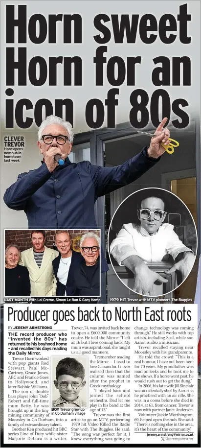  ?? ?? CLEVER TREVOR Horn opens new hub in hometown last week