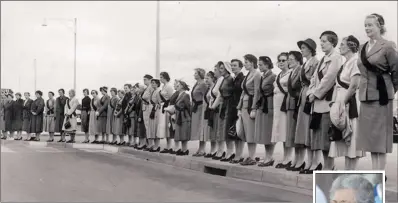  ?? Picture: THE STAR ARCHIVES ?? Black Sash women lining the entrances to the Terminal Building at Jan Smuts Airport in March 1956, when the Minister of Education, Arts and Science, J H Viljoen, arrived for the unveiling of the statue to the two South African airmen pioneers, Sir...