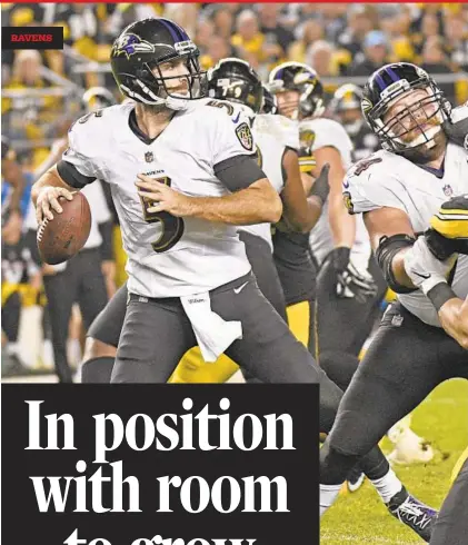  ?? DON WRIGHT/ASSOCIATED PRESS ?? Ravens quarterbac­k Joe Flacco has passed for 1,252 yards and eight touchdowns through four games.