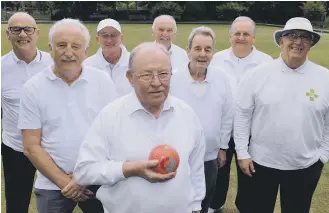  ??  ?? Roker Marine A line up ahead of a recent Harold Howey Trophy tie.