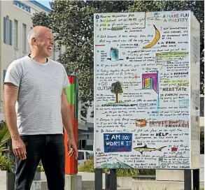  ?? GLENN JEFFREY/FAIRFAX NZ ?? Artist Paul Rangiwahia hopes other cities will embrace public art addressing mental health.