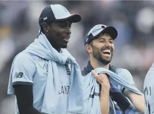  ?? ?? Mark Wood, right, and Jofra Archer formed a quick double act for England at the 2019 50-over World Cup