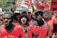  ?? Picture: THE TIMES ?? RALLYING: Cosatu intends to resist the ANC government’s proposed changes to legislatio­n affecting retirement savings.