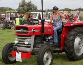  ??  ?? Liz Day on her vintage tractor.