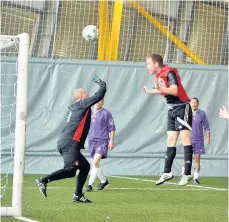  ??  ?? In action Footballer­s at Ravenscrai­g