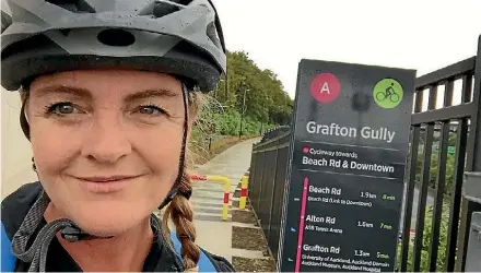  ?? MARY FITZGERALD/FAIRFAX NZ ?? Fairfax Media reporter Mary Fitzgerald rates Grafton Gully cycleway highly for commuting.