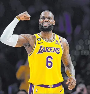  ?? Jae C. Hong The Associated Press ?? Lebron James is averaging 29.7 points per game this season for the Lakers. Only three times in his 20-year career has he had a higher average.