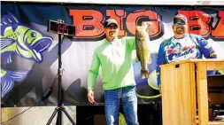  ?? Submitted photo ?? Randy Gibson is shown with his 7.45-pound bass Saturday after the Big Bass Clash at Millwood Lake in Ashdown, Ark. Gibson won $11,500 during the event.