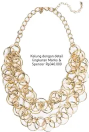  ??  ?? Kalung dengan detail lingkaran Marks &amp; Spencer Rp340.000