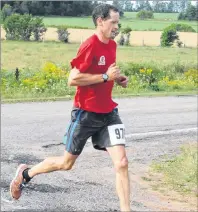  ?? JASON SIMMONDS/JOURNAL PIONEER ?? Mike MacKinnon of Miscouche was the overall winner of the 2016 Harvest Festival 25-Kilometre Road Race. This year’s race goes on Saturday morning.