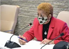  ?? (Pine Bluff Commercial/I.C. Murrell) ?? Pine Bluff Mayor Shirley Washington says she will continue to encourage people to wear masks after Arkansas’ mask mandate is lifted next week.