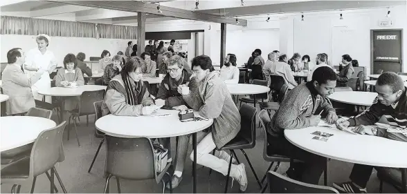  ??  ?? Students at Bilston Community College in the early 1980s