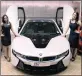  ?? PICTURE: SIBONELO NGCOBO ?? SUPER-DUPER: Sheetal Singh, left, and Quin do Pinheiro admire a BMW I8 that will be on display at Durban beachfront’s Pavilion Hotel tomorrow.