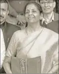  ?? ANI ?? ■
Finance minister Nirmala Sitharaman in Parliament, February 1