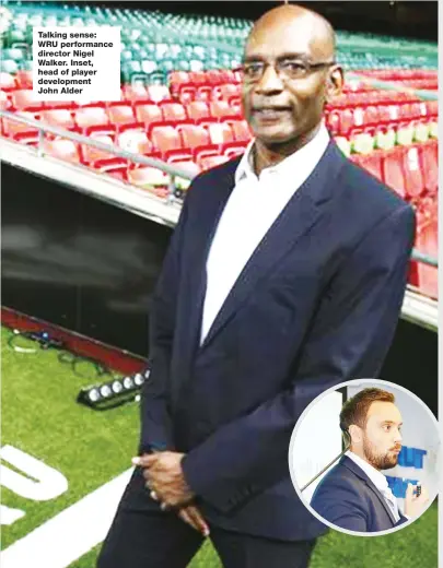  ?? John Alder ?? Talking sense: WRU performanc­e director Nigel Walker. Inset, head of player developmen­t