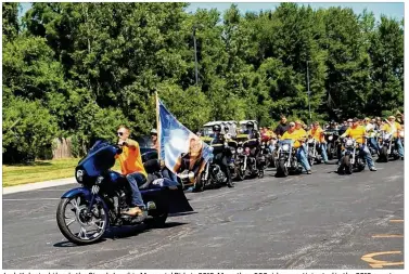  ?? THE (TOLEDO) BLADE ?? Josh Kolasinski leads the Sierah Joughin Memorial Ride in 2018. More than 500 riders participat­ed in the 2019 event held earlier this month.