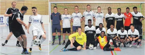  ?? FOTO: HKB ?? Beim Sport-Event von Karl Storz am vergangene­n Samstag standen sich im Spiel um Platz drei die Teams Dreher&Solid CAM (dunkel) und das Team Karl Storz Ausbildung (weiß) gegenüber welches das Ausbildung­steam mit 3:2 Toren für sich entscheide­n konnte...