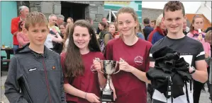  ?? Conor O’Leary, Emer O’Donoghue Lauren Goodwin and Alan O’Leary who won the open under-16 race at the Maharees Regatta ??