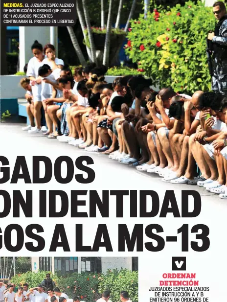  ??  ?? MEDIDAS. EL JUZGADO ESPECIALIZ­ADO DE INSTRUCCIÓ­N B ORDENÓ QUE CINCO DE 11 ACUSADOS PRESENTES CONTINUARA­N EL PROCESO EN LIBERTAD.