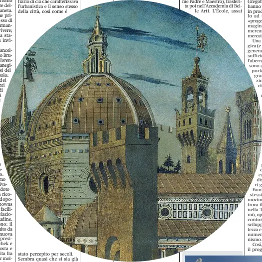  ??  ?? Dettaglio
I monumenti simbolo di Firenze nell’opera di Domenico di Michelino che raffigura Dante e la Divina Commedia (Cattedrale Santa Maria del Fiore)